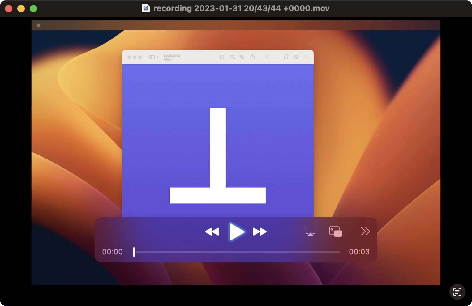 Screenshot of screenrecording showing black bars around the recorded desktop